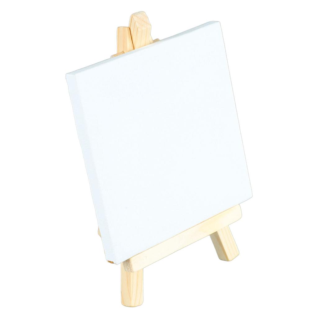 10Pcs Mini Easel Stand 5.9in High 3.1in Wide Adjustable Slope Mini Wood Display Easel with Frame for Oil Painting DIY