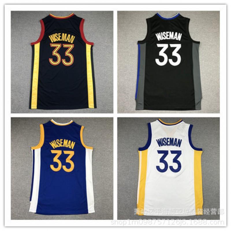 Embroidered Golden State Warriors Basketball Jersey 33 James Wiseman Mens Sports Fan Wear