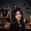 Flower Halloween Witch Hat Hair Hoop Lace Halloween Headband Halloween Party Hair Band  Photo Props