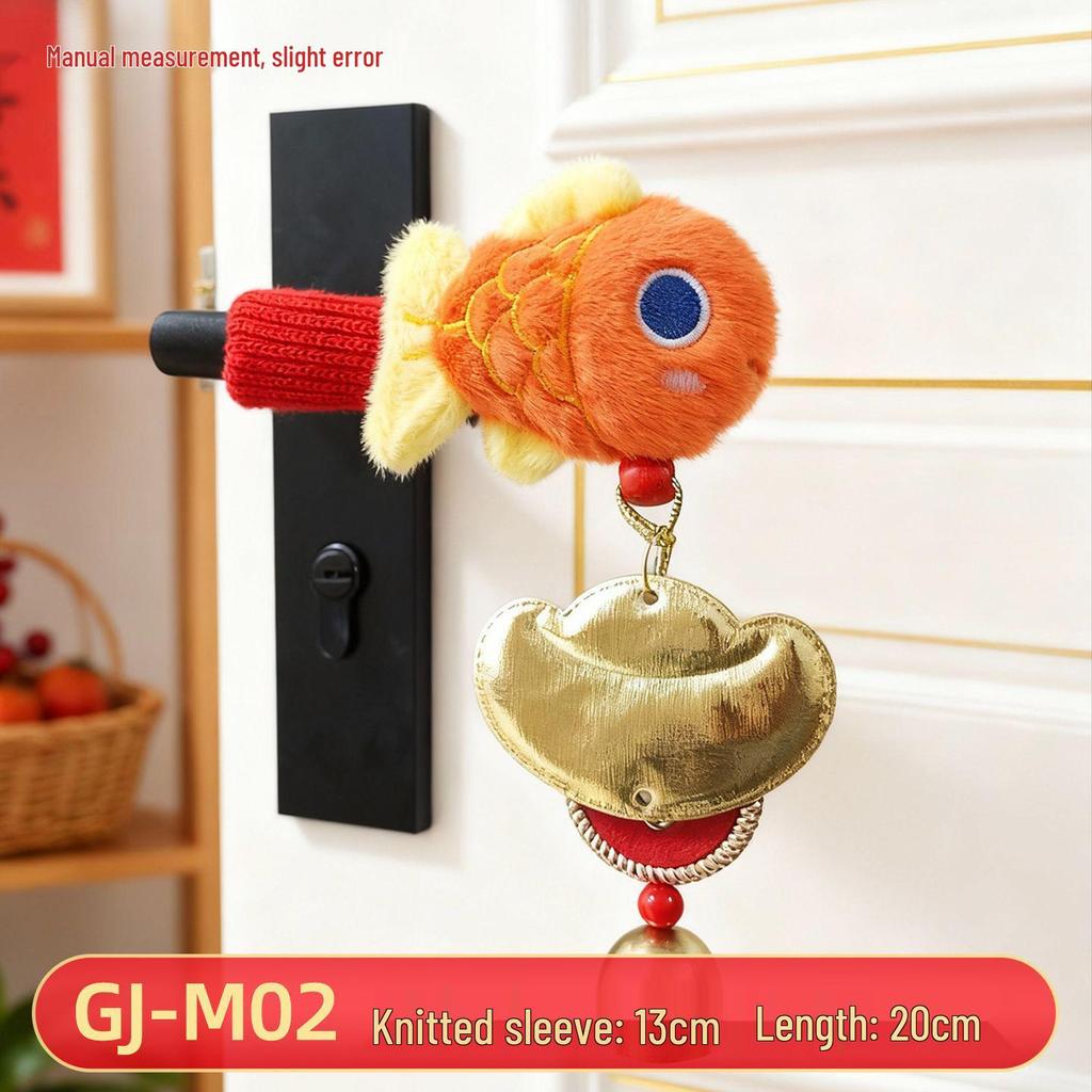New Year Winter Plush Door Handle Cover: Anti-freeze, Anti-static, Warm Horse Design