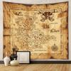 American Nautical Treasure Map Tapestry Pirate Printed Wall Hanging Cloth for Home Decor Retro Classic Festival Gift for Friends