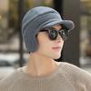 WTEMPO Men's Autumn Winter Hat & Scarf Set Solid Color Plush Outdoor Cycling Soft Hats Windproof Cold-proof Warm Knitted Hats
