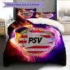 PSV Eindhoven  Pattern Bedding Quilt Set Quilt Cover Pillowcase Home Decoration Birthday Gift (1 * duvet cover + 2 * pillowcase, without core)