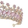 Women Wedding Crown Bride Alloy Rhinestone Crown Hair Accessories for Prom Costume Party Pink and Gold