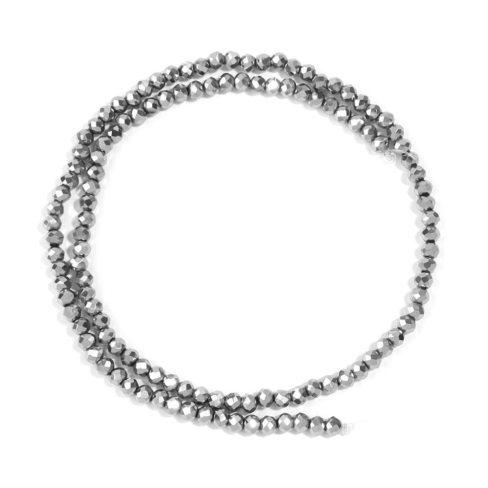 

1Strand 3/4/6/8/10mm Faceted Crystal Abacus Beads Silver Plated Color Glass Loose Beads For Jewelry Making DIY Bracelet Necklace
