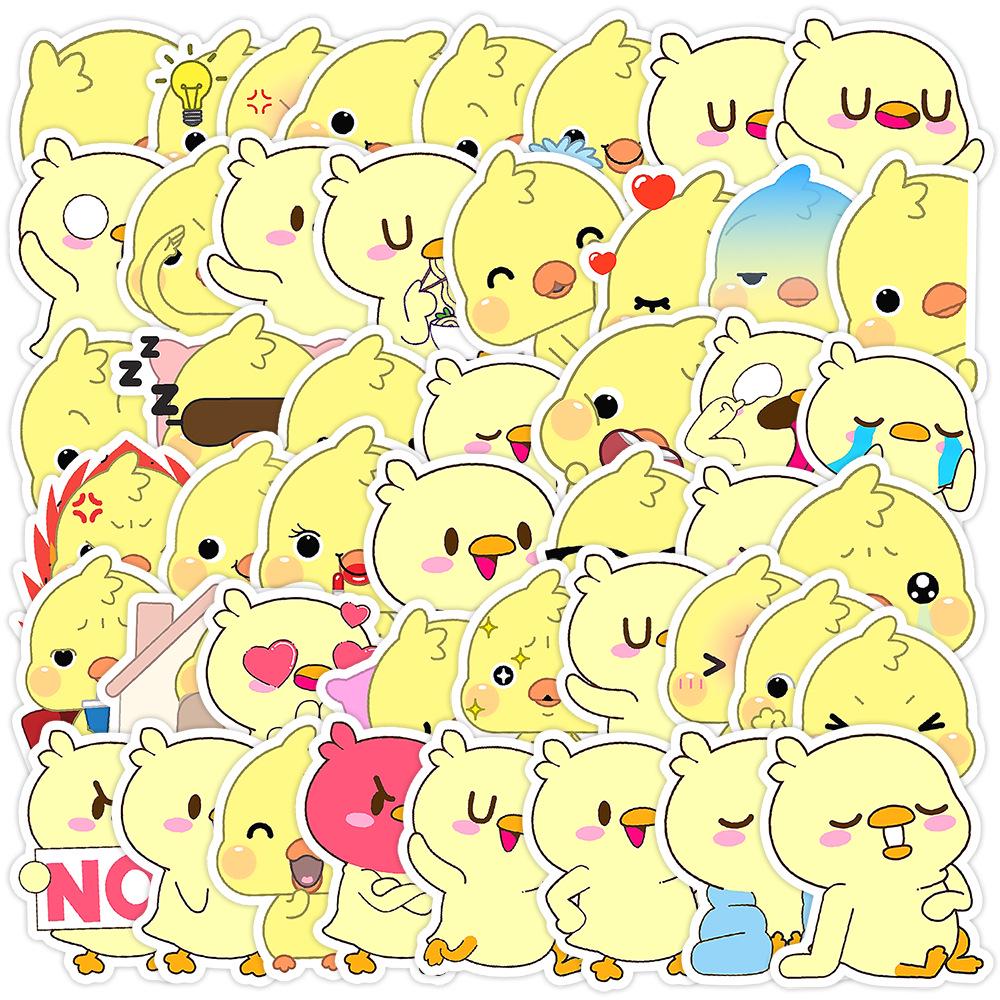 50PCS Cute Yellow Duck Animal Stickers for Water Bottles, Laptops, Suitcases, and Phones - Creative DIY Accessory
