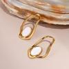 Gold Stainless Steel Irregular Hollow Women's Earrings - Fashionable, Bold European & American Style Ear Studs
