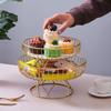New European Luxury Fruit Cake Tray Creative Design Large Round Fruit Basket Snack Display Dessert Stand Home Decor