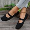 Scarpe Piatte Casual da Donna in Maglia Monocolore Slip-On Mary Jane Scarpe Comode per Camminare