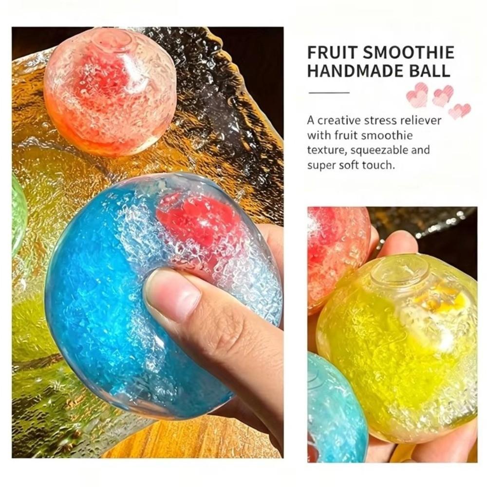 Slushie Fruit Slush Squishy Toy Crunchy Sound Ice Cracked Crystal Ball Cracking Squishy Toy Kids