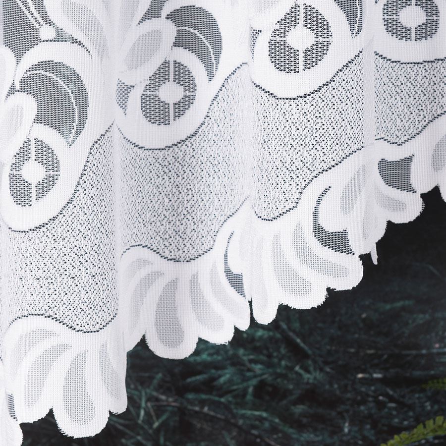 Kasjana - Ready-made Jacquard Curtain with Bottom Trim - 320X160 - White