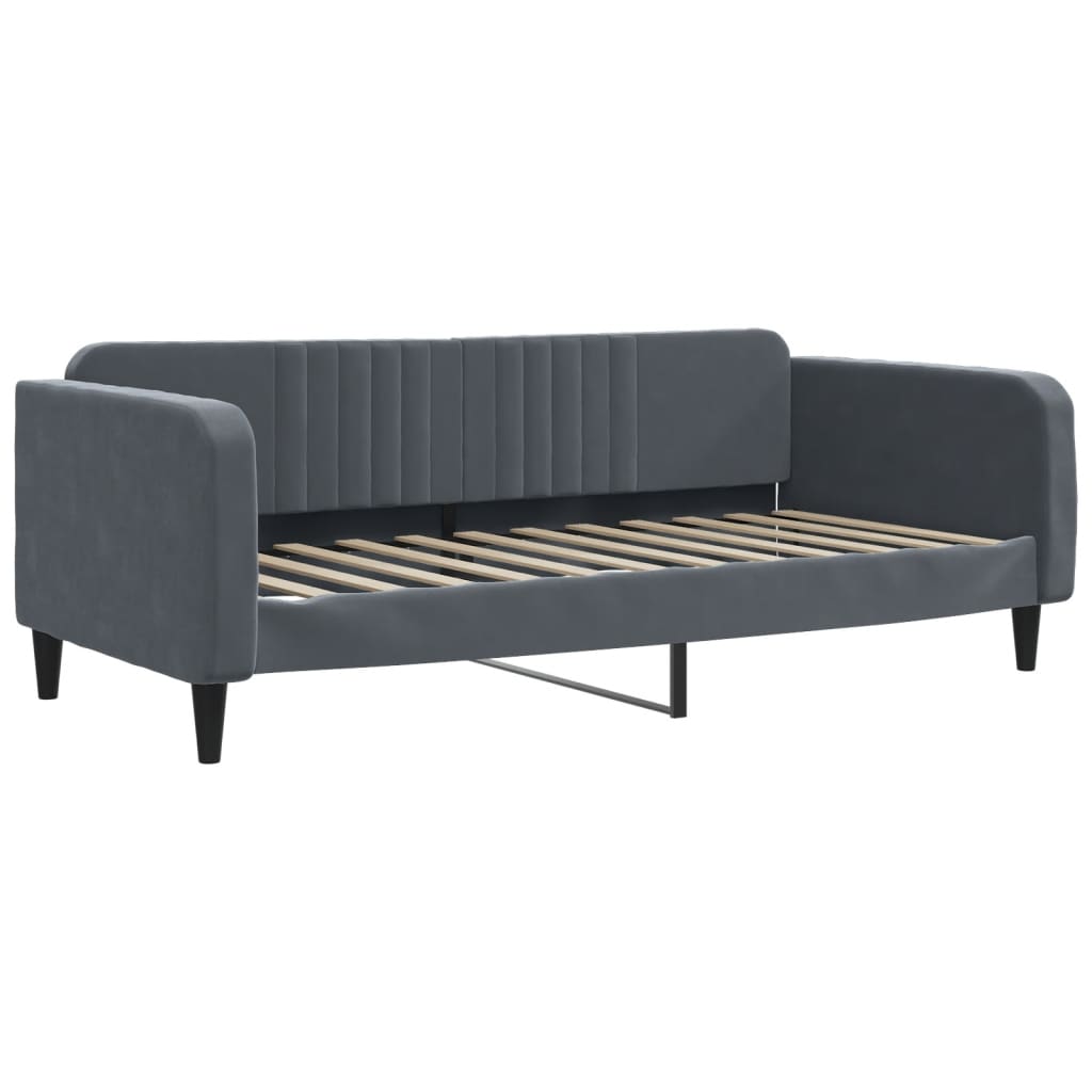 Vidaxl Sofa Z Materacem Do Spania, Ciemnoszara, 90X200 Cm, Aksamit