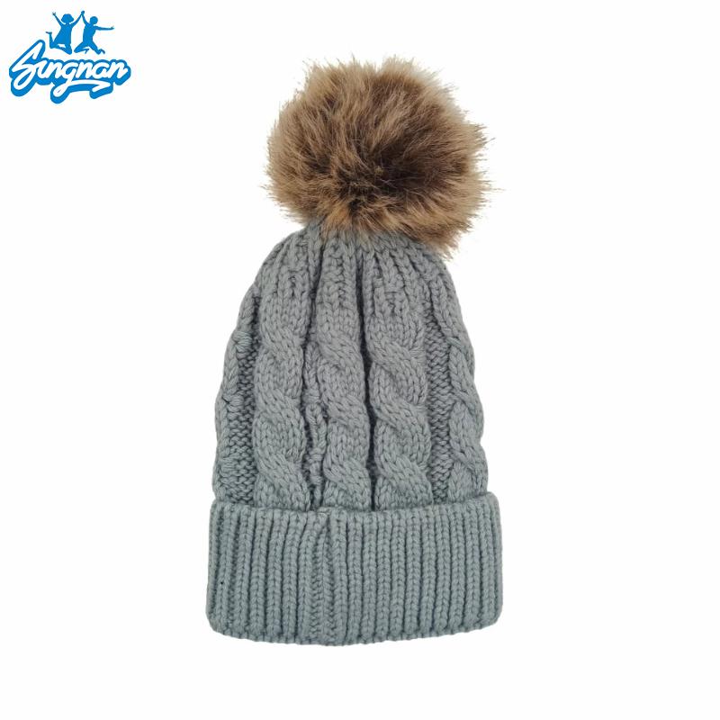 Classic Style Cold Weather Gloves Scarf Hat  Winter Custom Logo Knit Beanie Ribbed Cuff Wool Blend Beach серый