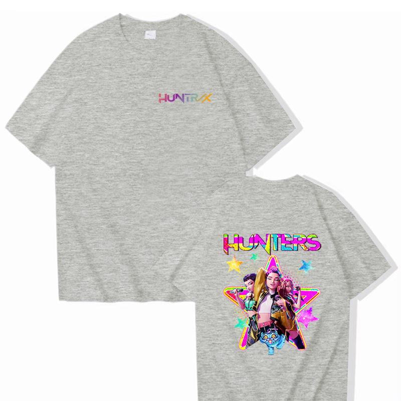 Movie KPop Demon Hunters T-shirts Cute Kawaii Rumi Mira Zoey Graphic T-shirt Men Women Fashion Oversized T Shirts