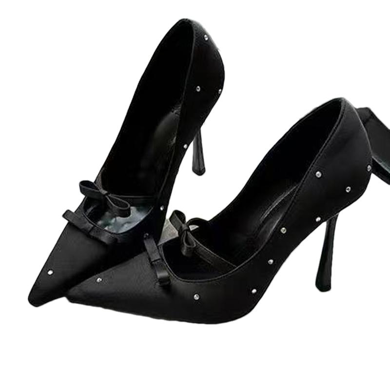 Fashion Crystal Bow Elegant Women Shoes Super High Heels Pointed Toe Pumps Fashion 2025 New Trend Spring Dress Party Mujer Zapatillas