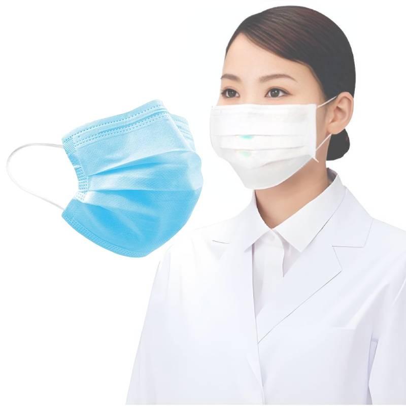 High Quality Adult Disposable Masks Blue Three Layer Non Woven Earloop Protective Masks