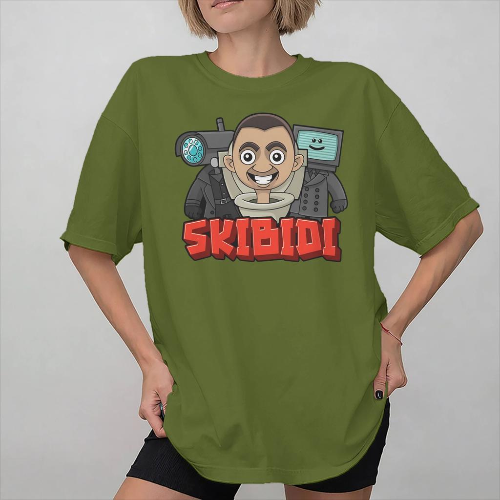 Skibidi Toilet Titan SpeakerUnisex Outfit Unisex Women T Shirt Pure Cotton Tee Graphic Printing Tops Tshirt