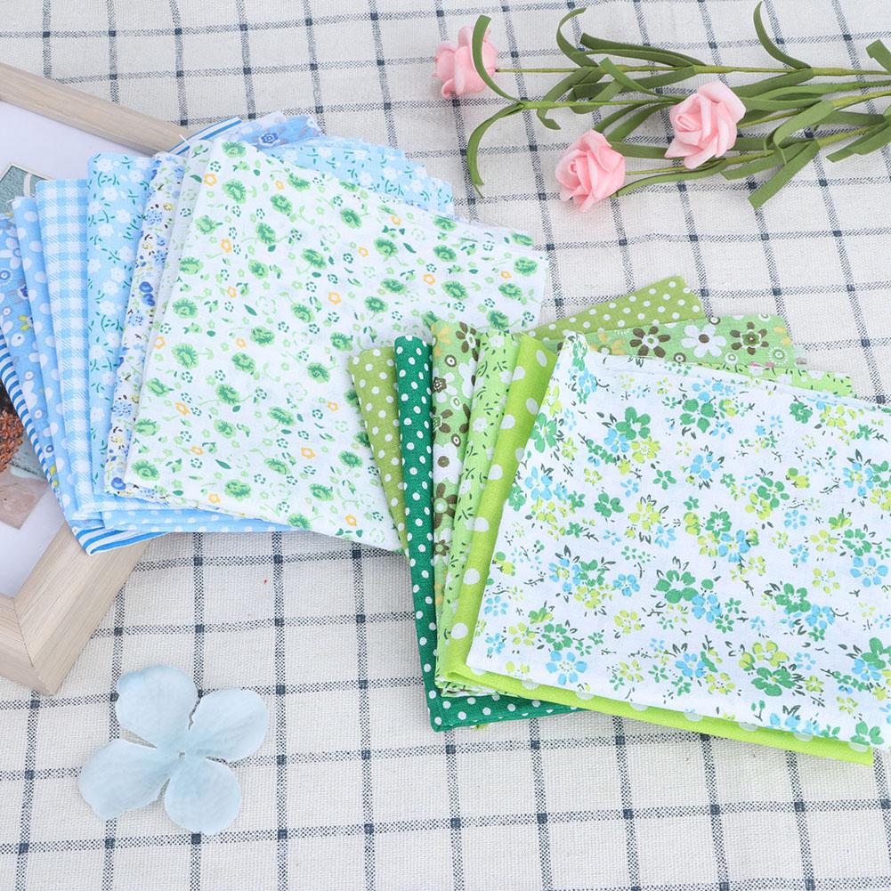 25x25cm 14Pcs Lovely Printed Flower Dot Pattern Cotton Cloth Fabric Assortment Kit Sewing DIY