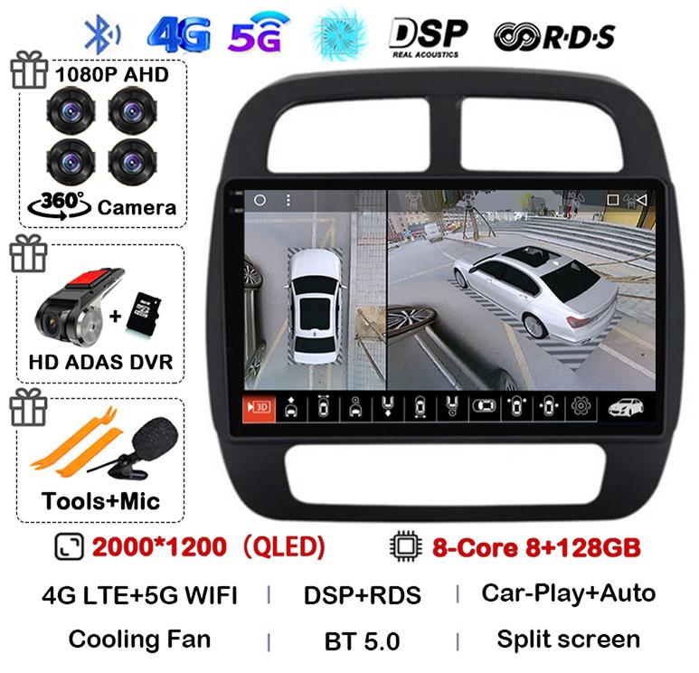 Android 14 Auto Carplay For Renault KWID K-ZE Dacia Spring 2015 2016 2017 2018 2019 Car Multimedia Player GPS Radio DSP Stereo