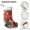 Christmas Decoration Fireplace Hanging Stocking 1pc Festive Christmas Puppy Socks - Cozy Polyester, Snowy Scene with San