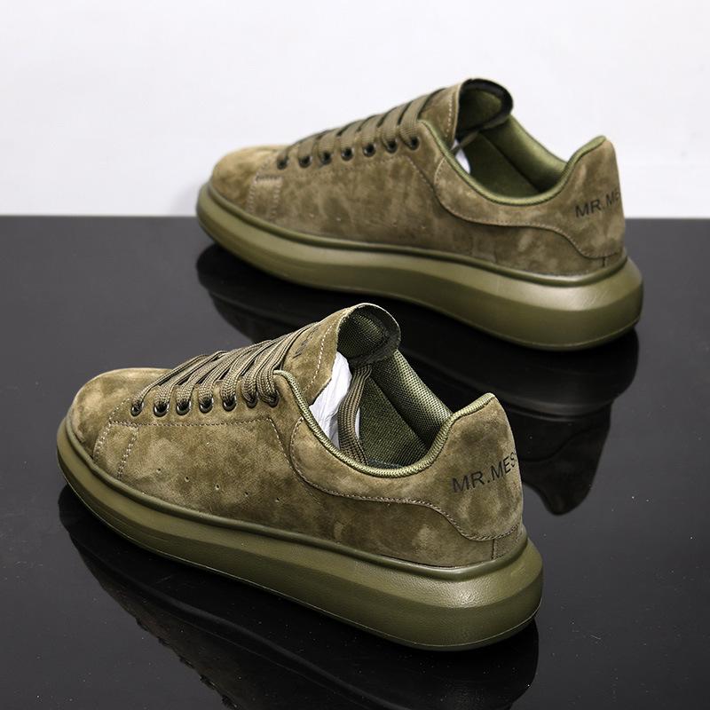 

Кроссовки повседневные большого размера 43 44 женские мужские дизайнерские кроссовки модные из микрофибры с увеличенной внутренней частью на плоской платформе 35 зелёный