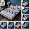 Elegant 3pcs Printed Fitted Sheet And Pillowcases Set With Floral Print Design