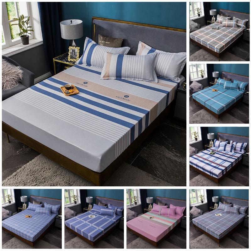 Elegant 3pcs Printed Fitted Sheet And Pillowcases Set With Floral Print Design