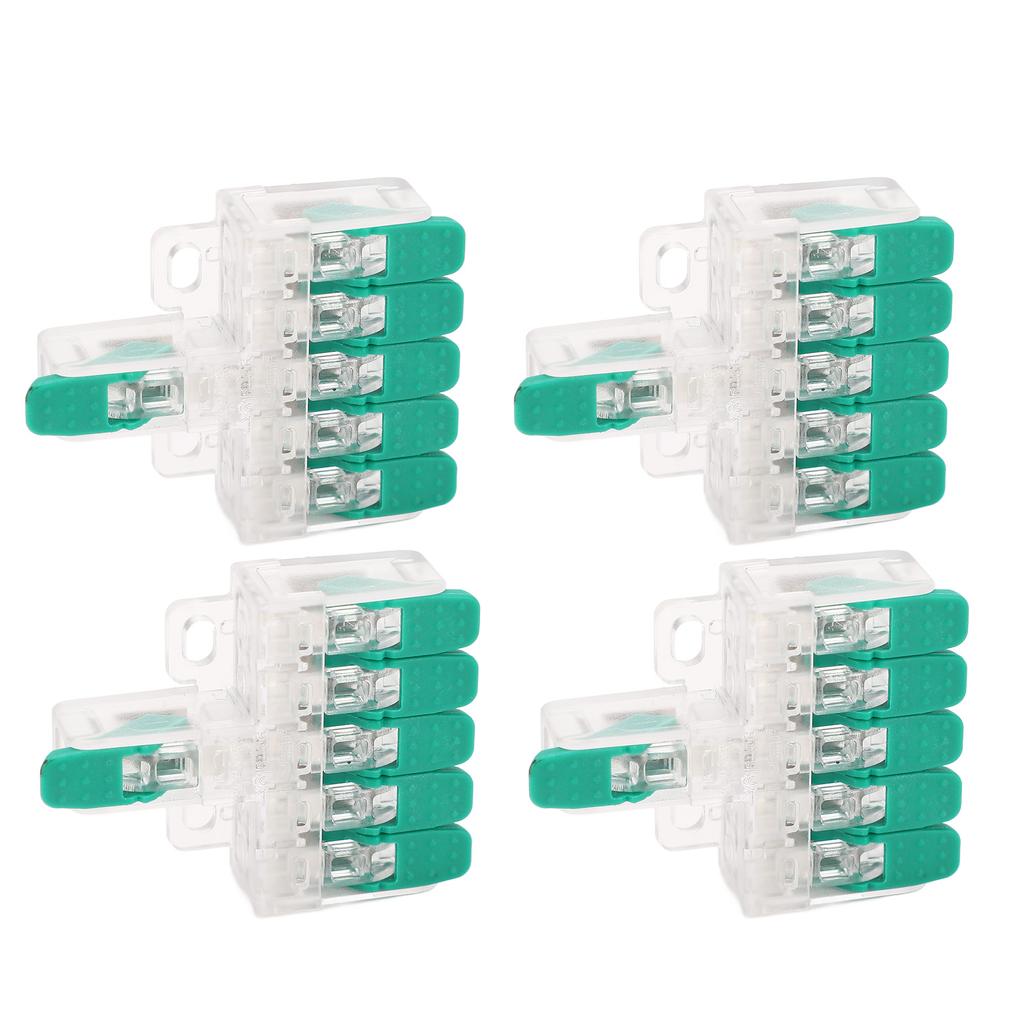 10Pcs 1 In 5 Out Electrical Splicing Wire Connector Quick Wiring Splice Cable Connector 41A 450V