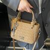 Trendy Design Sense Woven Pattern Portable Bucket Bag Women's Leisure Commuting Niche Personality High Sense Messenger Bag
