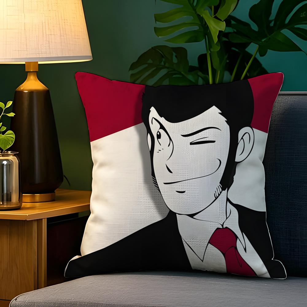 Cartoon Comic Arsene L-Lupin The Third 2 Pillow Case Natural Linen Pillow Case Double-Sided Decor Sofa Pillowcase Home Decor