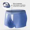 Boxer Underwear Men High Elastic Breathable Holes 3D Cutting Shorts Briefs Solid Color 3D U-Convex Panties Daily Wear