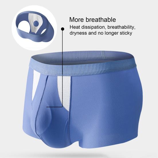 Boxer Underwear Men High Elastic Breathable Holes 3D Cutting Shorts Briefs Solid Color 3D U-Convex Panties Daily Wear