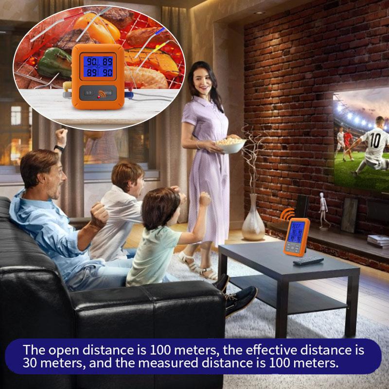 Wireless Meat Thermometer Remote Instant Read BBQ Cooking Food Thermometer for Kitchen Oven Grill