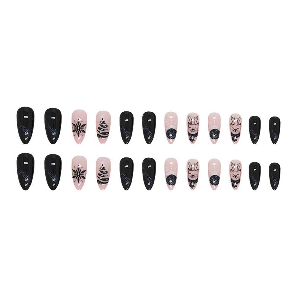 

24 шт./набор Аксессуары для ногтей Рождественские накладные ногти Рождественское наращивание накладных ногтей Девочки W1212