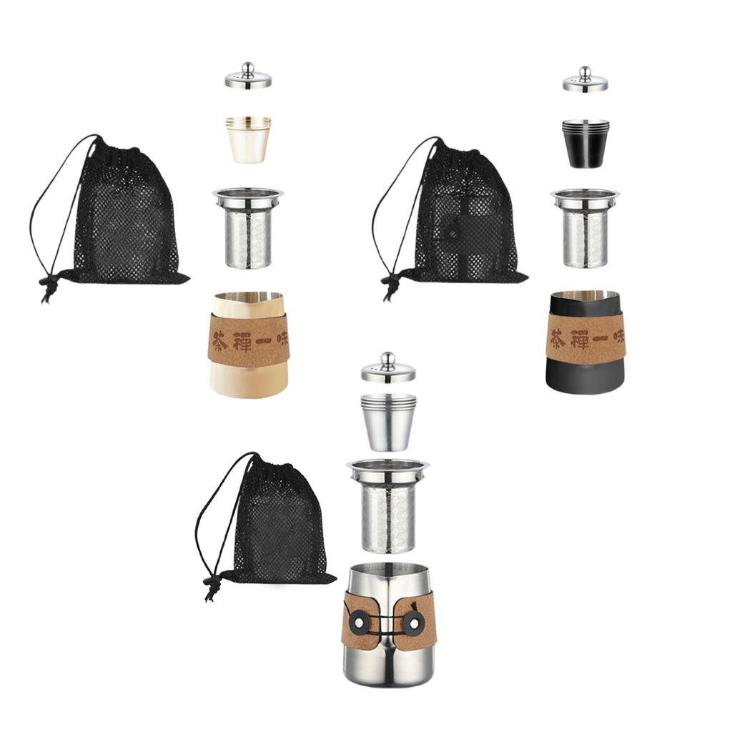 Tragbares Teeset mit Sieb und Deckel Camp Geschirr Chinesisches Kung Fu Teekannenset für Geschäftsreisen Wandern Outdoor Haushalt