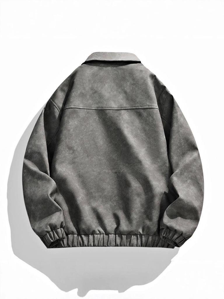 2025 Men's Retro PU Leather Motorcycle Bomber Jacket