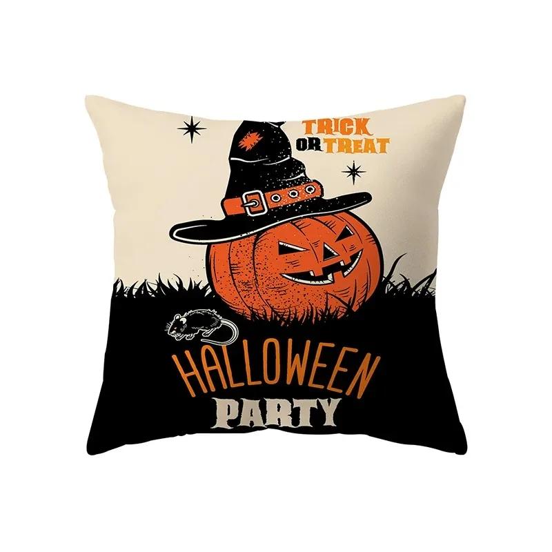 

Taie d oreiller décorative sur le thème d Halloween, maison hantée, voiture, bureau, salon, canapé 40x40cm