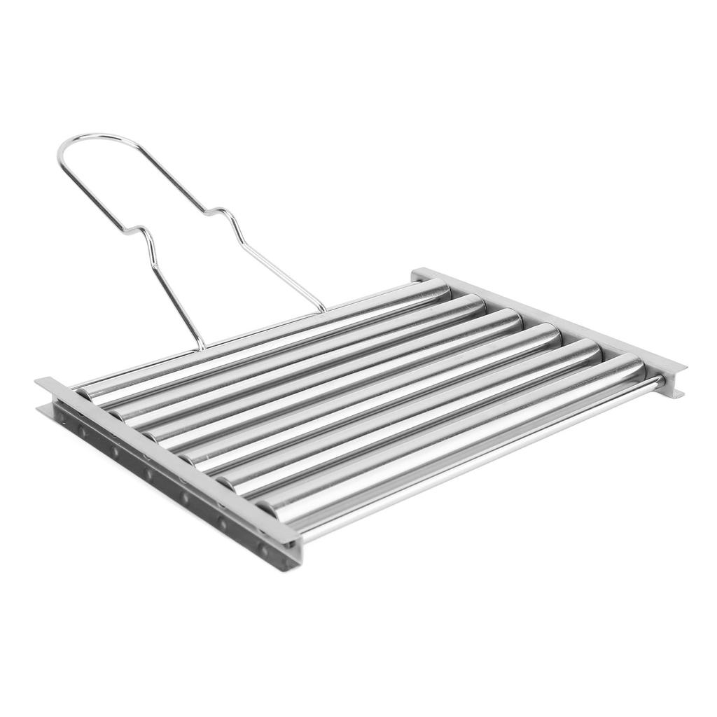 Hot Dog Roller Portable 5 Hot Dog Capacity Stainless Steel Sau Grill Roller with Handle for Outdoor BBQ Camping