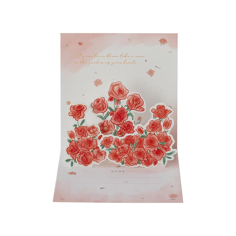 Senyu Ye 3D Floral Greeting Card: Fresh Style Birthday Wishes Thank You Card for Teacher