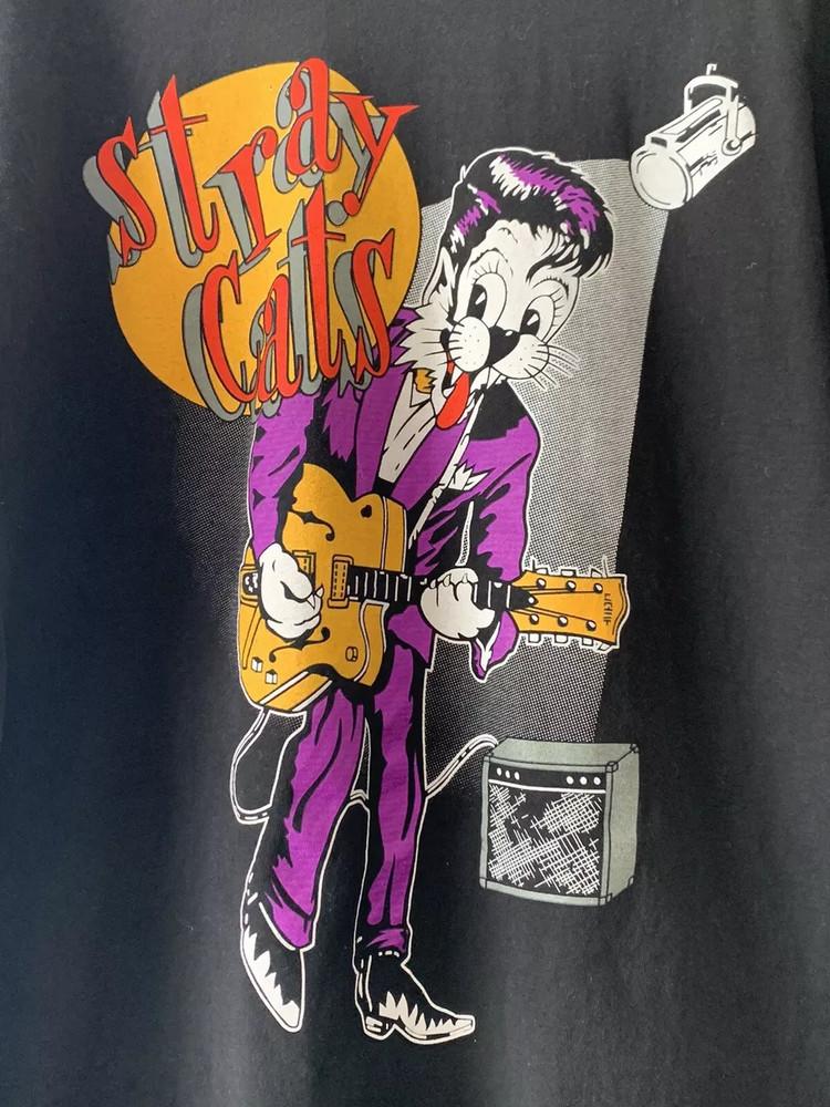 Stray Cats Band Music Black T-Shirt Cotton Unisex S-234XL Unisex T-Shirt XL