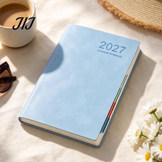 Hardcover Akademischer Kalender 2027 A5 Tagesplaner, Kunstleder 320 Seiten Terminplaner mit Geschenk für Berufstätige Lesezeichenband, Eins