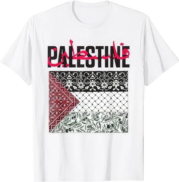 Palestine Flag Pride Graphic Tee Cultural Support Peace Gift Unisex T-shirt L