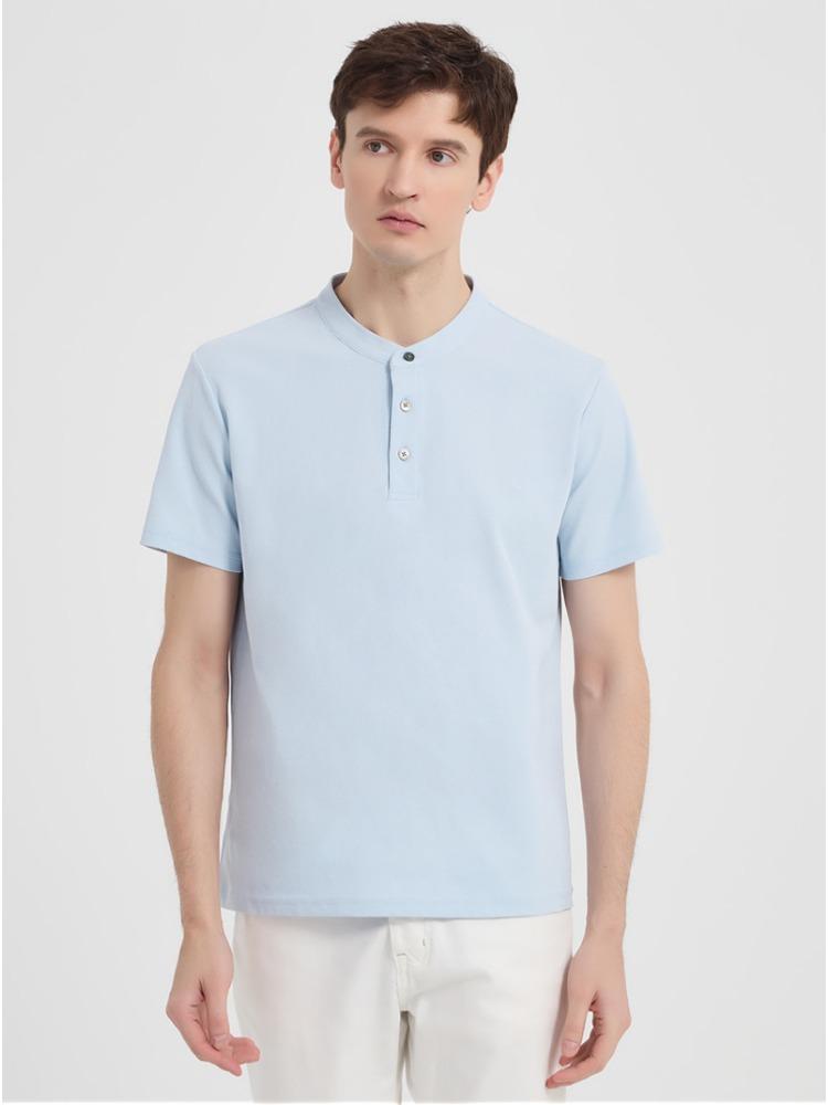 Premium Quick-dry Stand-collar Short-sleeve T-shirt Youth Sports Wrinkle-free Moisture-wicking Breathable Half-sleeve Minimalist Breathable Tops
