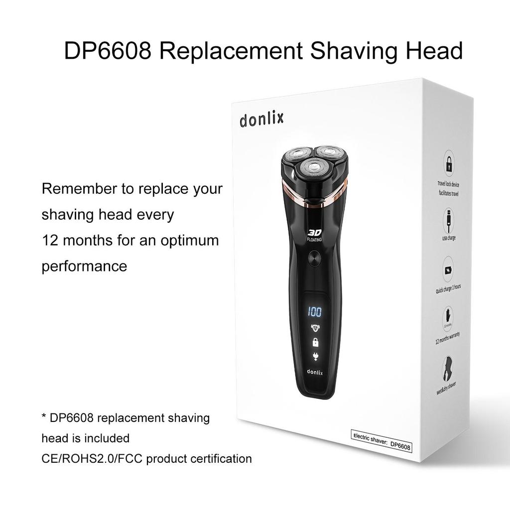 Buy DONLIX Electric Shaver Rechargeable 100 Waterproof Men's Rotary