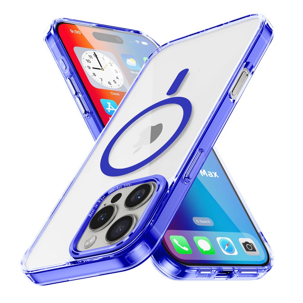 For iPhone 16 Pro Max Case Compatible with MagSafe TPU+PC Transparent Phone Cover