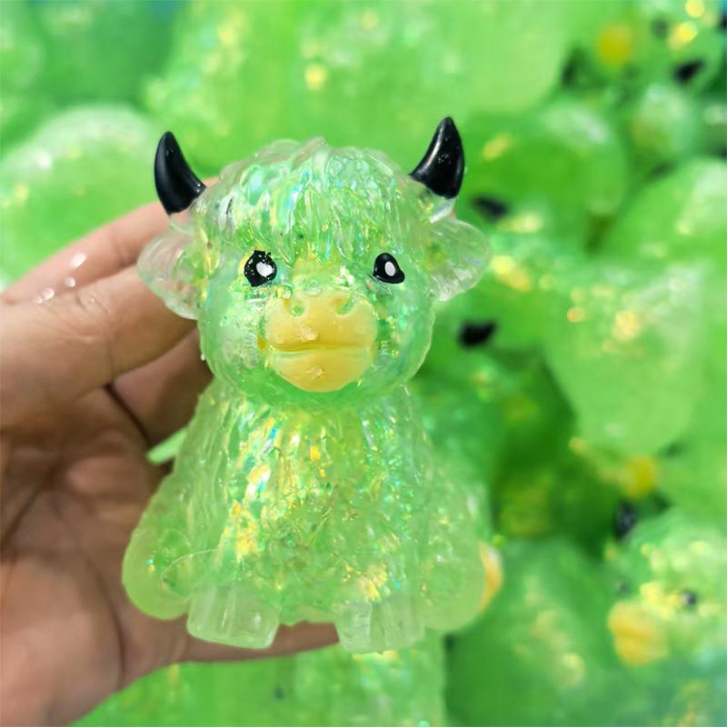 Squishy Maltose Sugar Cow Squeeze Toy Kawaii Cattle Stretchable Slow Rising Fidget Toy For Adults Stress Anxiety Relief Gifts