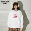 TonLion Damen Rundhals-Sweatshirt mit Schmetterlings- und Buchstaben-Print
