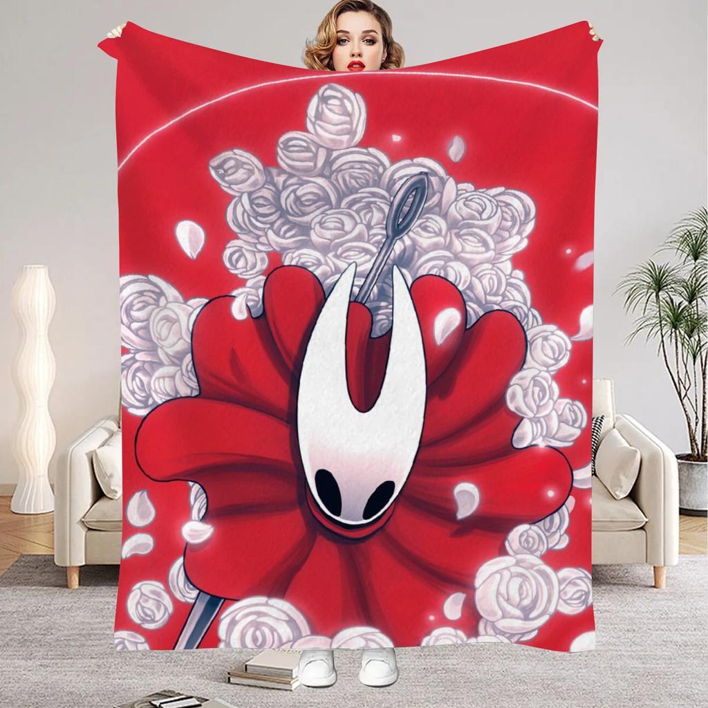 Hollow Knight Blanket Cartoon Game Printed Flannel Blanket for Home Living Room Bedroom Decor New Year Christmas Gift for Fans