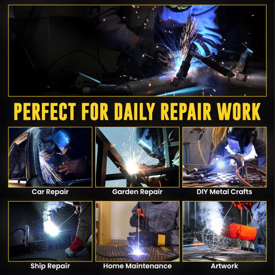 3-in-1 Gasless MIG Welder, 140A Portable Welding Machine, 110V/220V Dual Voltage with LED Display