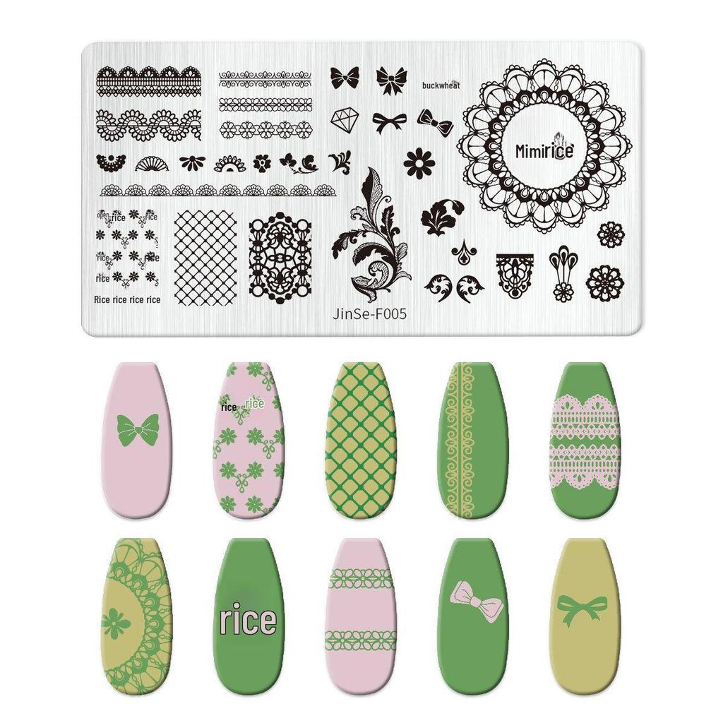 Nail Art Silicone Stamp & Geometric Steel Plate Set